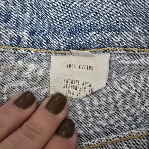 Vtg 90s Paris Blues Denim Shorts Lace Eyelet Trim 2" Inseam Size 26 - Picture 7 of 10